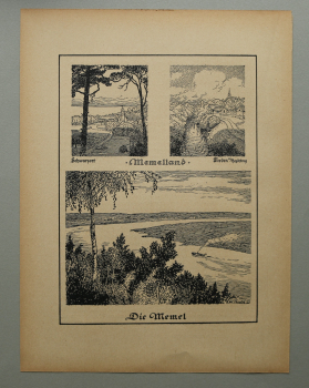 Kunst Druck / Wilhelm Thiele Potsdam / 1920er Jahre / Memel / Klaipeda / Schwarzort / Werden Kreis Heydekrug / Litauen / wohl Holzschnitt